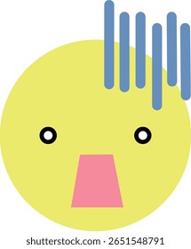 Ilustración vectorial de choque del icono de la cara de la expresión de la emoción