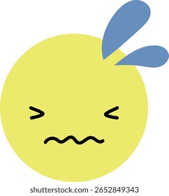 Emotion expression face icon sweat impatient vector illustration