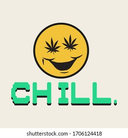 Emotion eye Cannabis leaves,chill,Graphic design print t-shirts fashion,vector,poster,card