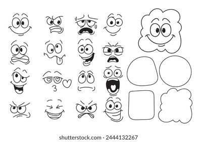 Emoción cara Clipart, Emoji caras, Cara de dibujos animados, Sentir el arte del Clip, Expresión caras, Contorno cara