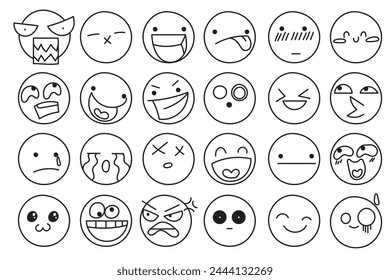 Emotion face clipart, Emoji faces, Cartoon face, Feeling clip art, Expression faces, Outline face