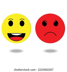 Emotion face happy with angry vector isolated