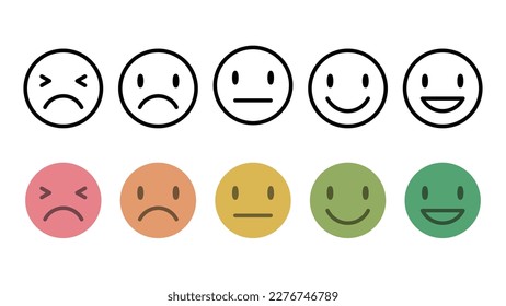 Emotion Face Icon Line width variable
