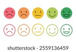 Emotion face icons with adjustable line widths for versatile designs.