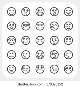 Emotion face icons set