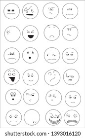 Emotion face icons set vector