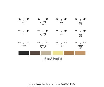emotion face, illustration and vector