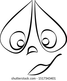Emotion face on white background. Vector illustration.