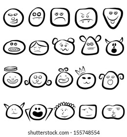 emotion faces icon set