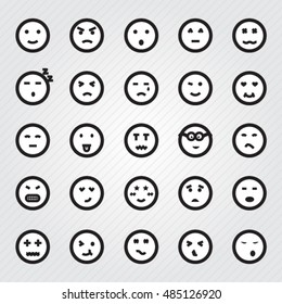 Emoticon Icon Set Perfect Websites Brands Stock Vector (Royalty Free ...