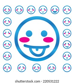 emotion faces icons set vector illustration