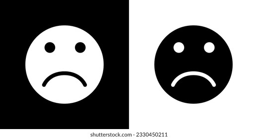 Emotion faces. Sad face. Icon sad emoji.