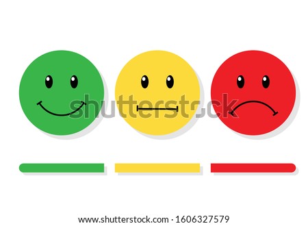 emotion feedback face emoji on a white background. circle set of mile neutral sad icon. vector illustration modern flat design.