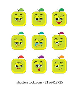 Emotion Fruit Set Cheerful Sad Sad Angry Surprised Sly Calm Crying Laughs Screams