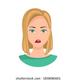 Emotion Gloom Sullen Expression On Womans Stock Vector (Royalty Free ...