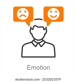 Emotion and happy icon concept