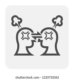 Emotion in head icon design, black and outline.