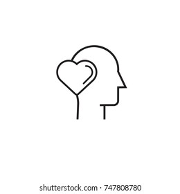 Emotion in Head Outline Icon Element