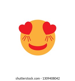 Emotion with heart eyes icon. Element of Web Valentine day icon for mobile concept and web apps. Detailed Emotion with heart eyes icon can be used for web and mobile