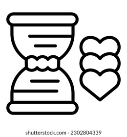Emotion hourglass icon outline vector. Mental brain. Mind training