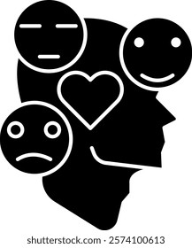 Emotion Icon - Black Filled Style - Neuroscience Theme