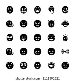 Emotion icon. collection of 25 emotion filled icons such as wink emot, smiling emot, emoji, heart, blush. editable emotion icons for web and mobile.