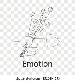 Emotion icon concept on transparency background. Business storytelling creative design. Line vector illustration use for you web page.
