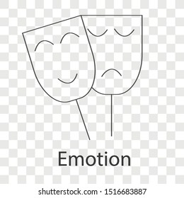 Emotion icon concept on transparency background. Business storytelling creative idea design. Line vector illustration use for your mobile app.