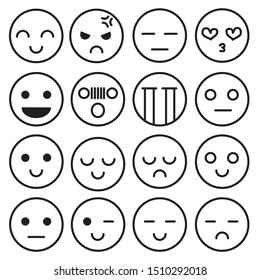 Emotion Icon Feeling Faces On White Stock Vector (royalty Free 