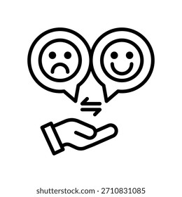 Ilustración vectorial de línea de icono de emoción