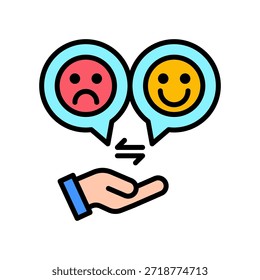 Icono de emoción Ilustración vectorial de color lineal
