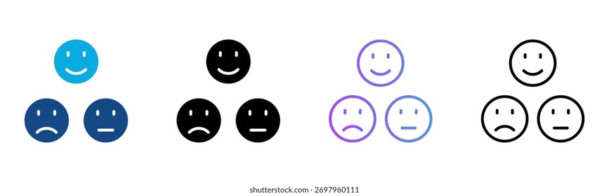 Emotion Icon Multiple Style Vector Illustration
