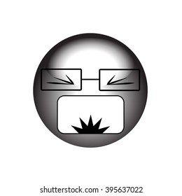 emotion icon scream gray