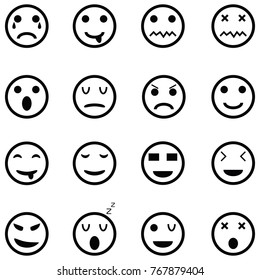 Vector Icons Smiley Faces Stock Vector (Royalty Free) 133283777