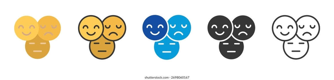 Conjunto de íconos de emoción Estilo múltiple Varias colecciones
