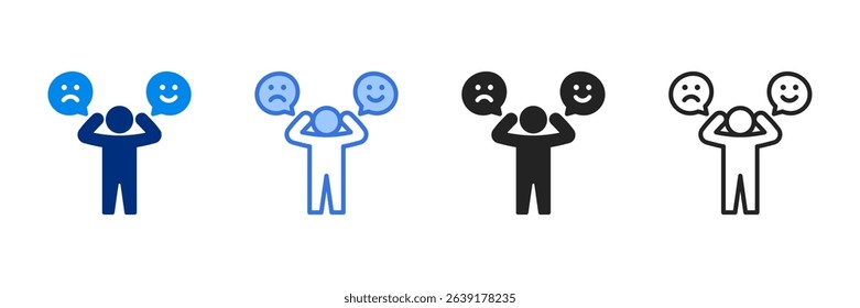 Emotion Icon Set Multiple Style Vector Illustration