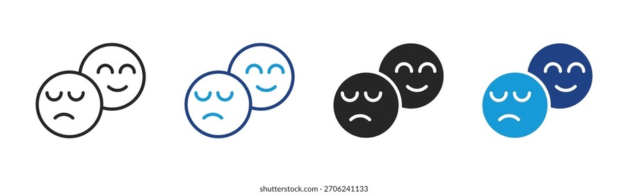 Emotion icon set multiple style collection