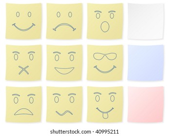 Emotion icon set on a white background. Vector illustration.