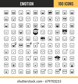 Emotion icon set. Vector illustration.