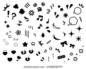 Emotion icon silhouette material set