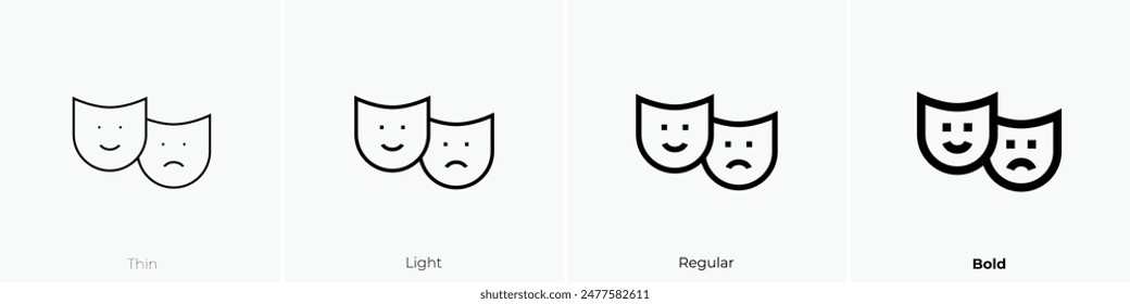 emotion icon. Thin, Light Regular And Bold style design isolated on white background