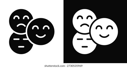 Estilo de fondo blanco y negro del icono de la emoción