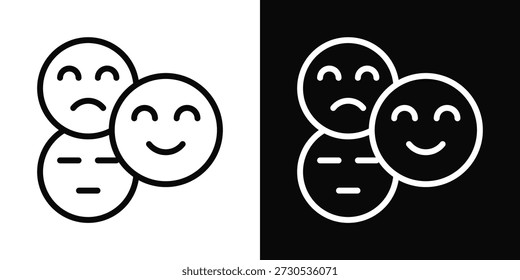 Estilo de fondo blanco y negro del icono de la emoción