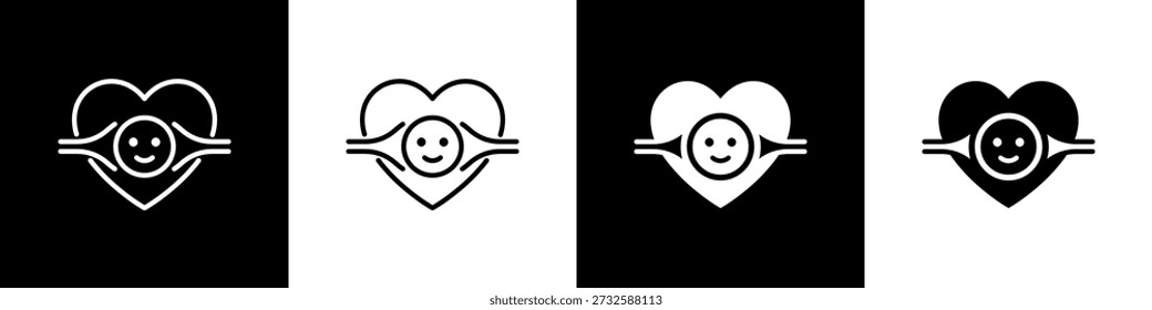 Icono de emoción estilo de fondo blanco y negro