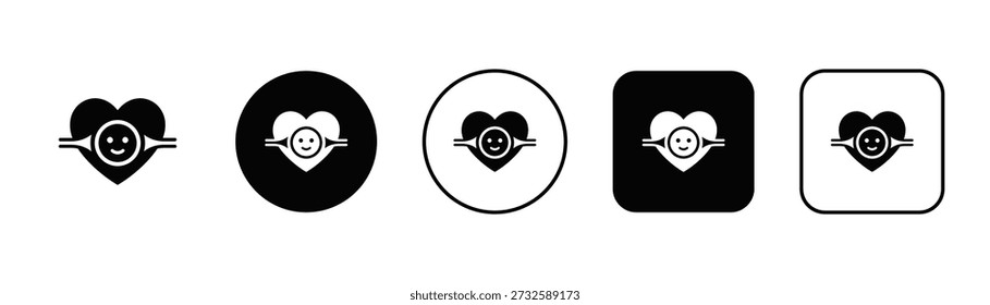 Icono de emoción estilo de fondo blanco y negro