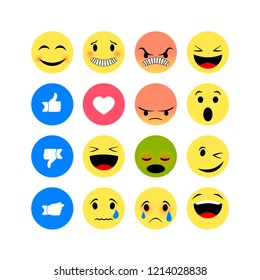 Emotion icons isolated on white background. Funny Emoji icons