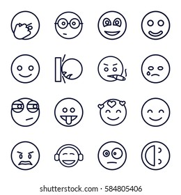 Emotion Icons Set Set 16 Emotion Stock Vector (Royalty Free) 584805406 ...