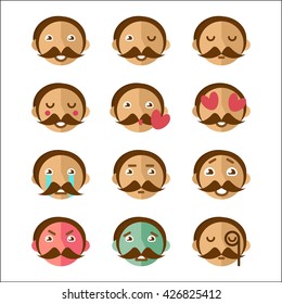 Emotion icons. Set of Emoji. Isolated vector illustration on a white background