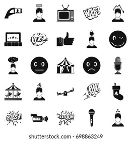 Emotion icons set. Simple set of 25 emotion vector icons for web isolated on white background