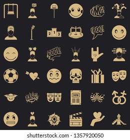 Emotion icons set. Simple style of 36 emotion vector icons for web for any design